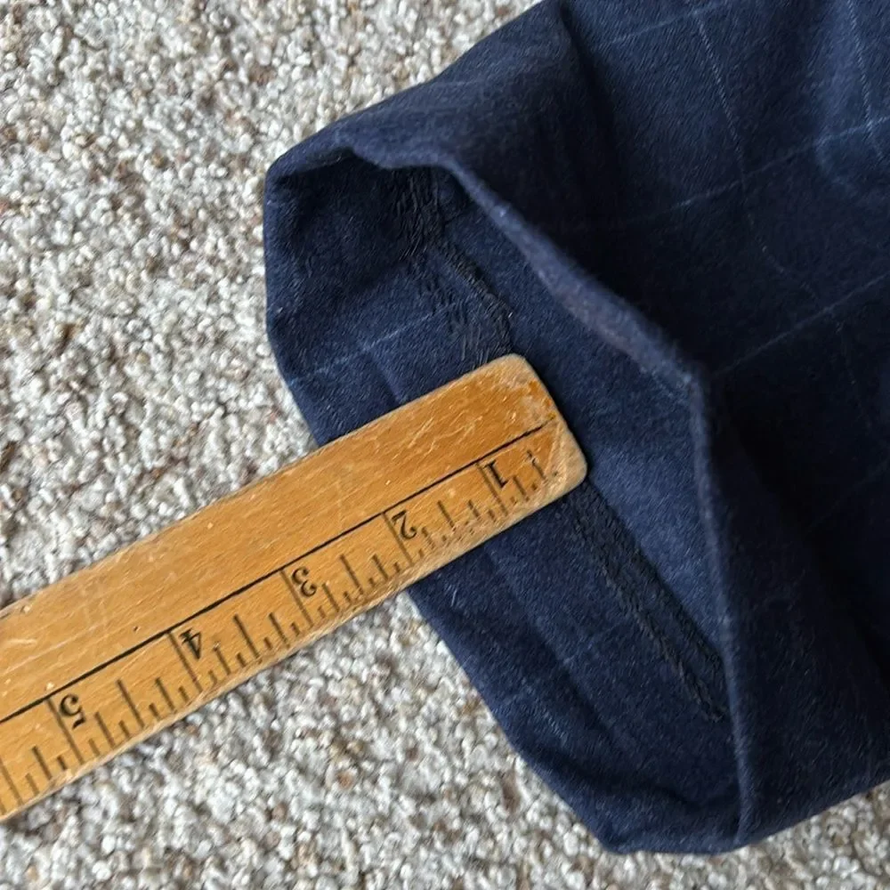 *Luxury* Paul Stuart Navy Windowpane Check Wool Flannel 2 Btn Suit 42 L